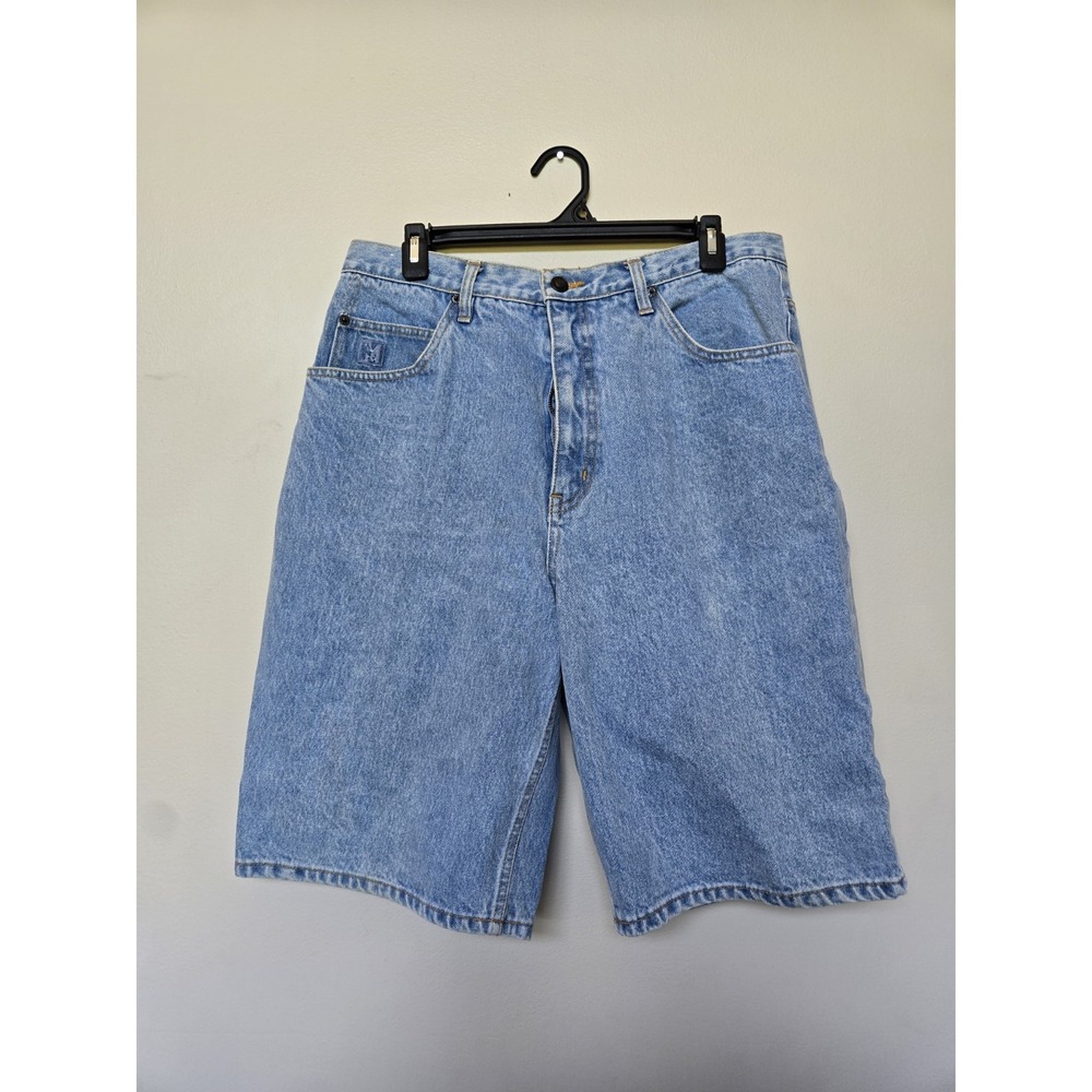 Vintage Y2k 90s Mens Baggy Blue Jean Shorts Sz 36 Denim Loose Maneuvers